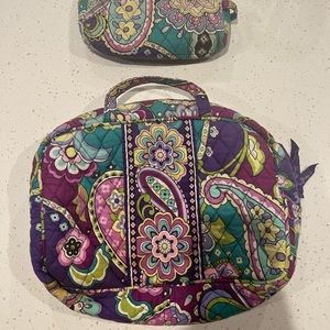 Vera Bradley Travel Organizer Heather Paisley Medium and Cosmetic Jewel Bag set
